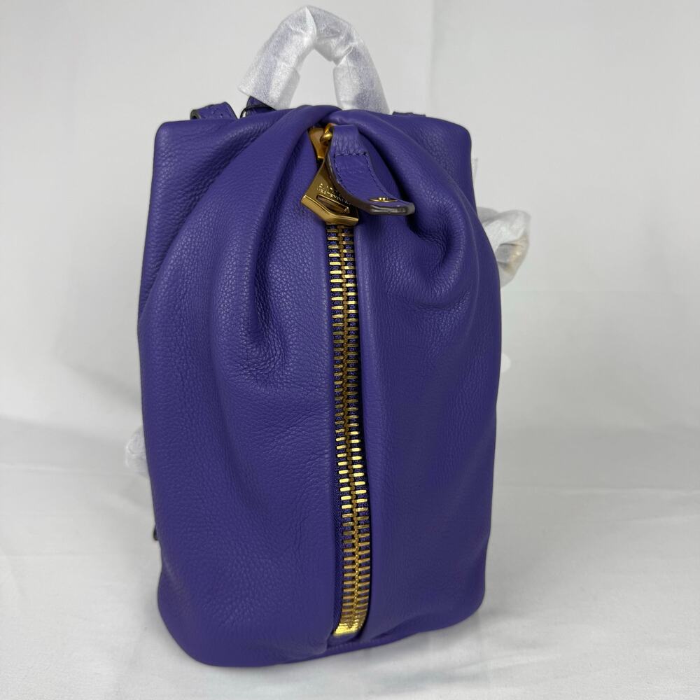 Aimee Kestenberg Purple Tamitha Mini Leather Cotton Backpack Crossbody NWT